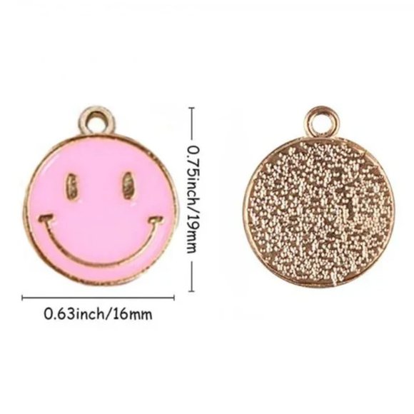 Light Pink Smiley Face Earrings - Picture 2 of 2